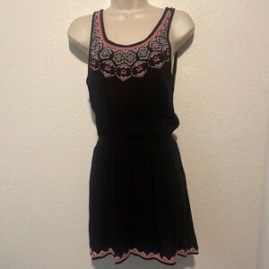 Aeropostale Black and Pink Embroidered Women's Dress. NWT